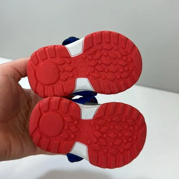 Disney Junior Mickey Mouse Sandals Kids Childrens Baby Size 2 Red Blue Summer - Picture 9 of 16